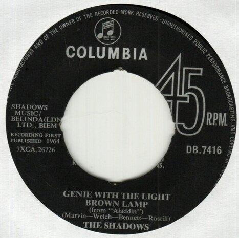 Shadows - Genie with the light brown lamp + Little princess (Vinylsingle)