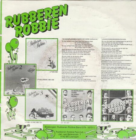 Rubberen Robbie - De nederlandse sterren die viere carnaval + Saaze. saaze. saaze (Vinylsingle)