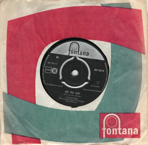 Allisons - Are you sure + There's one thing more (Vinylsingle)