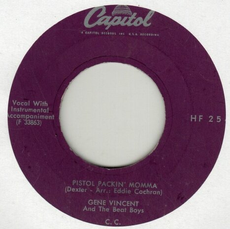 Gene Vincent - Pistol packin' mama + Weeping willow (Vinylsingle)