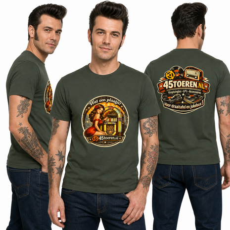 T-Shirt Groen maat XL "Wat een plaatje"