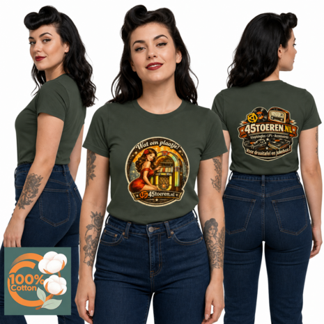 T-Shirt Groen maat L "Wat een plaatje"