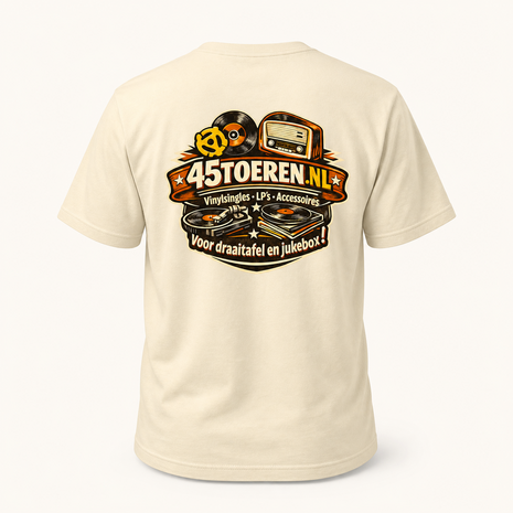 T-Shirt Beige maat L "Liever een plaat met een tikkie"