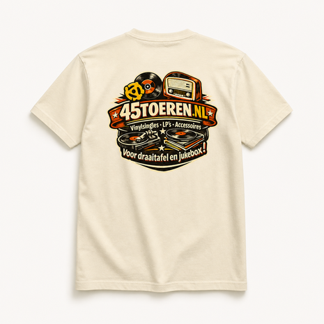 T-Shirt Beige maat XL "Met Jou wil ik wel een plaatje draaien"