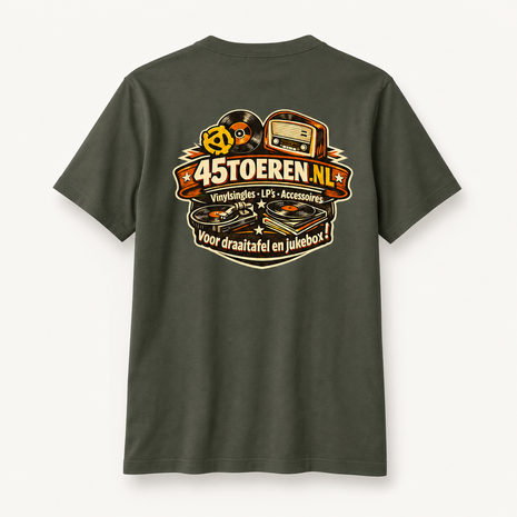 T-Shirt Groen maat L "Met Jou wil ik wel een plaatje draaien"