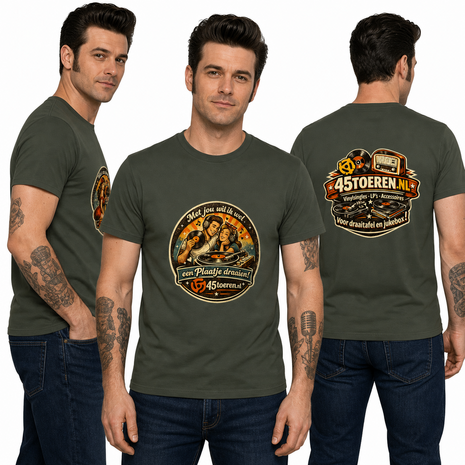 T-Shirt Groen maat XL "Met Jou wil ik wel een plaatje draaien"