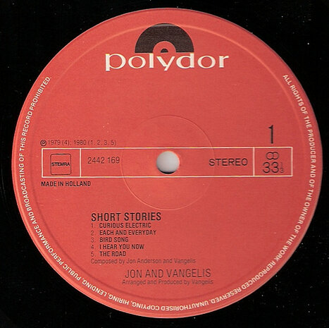 Jon & Vangelis - Short Stories (Vinyl LP)