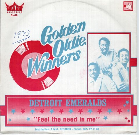 Detroit Emeralds - Feel the need in me + There's a love (Vinylsingle)