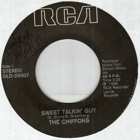 Chiffons - Sweet talkin' guy + He's so fine (Vinylsingle)