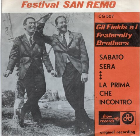 Gil Fields / The Fraternity Brothers - Sabato Sera + La Prima Che Incontro (Vinylsingle)
