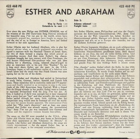 Esther & Abraham Ofarim - Esther And Abraham (EP) (Vinylsingle)