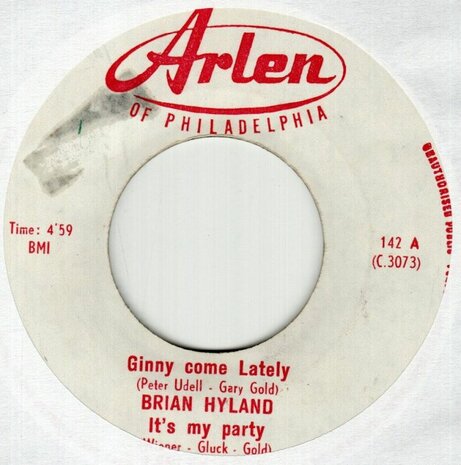 Brian Hyland / Gore Lesley +2 - Ginny come lately + It's my party+2 (Vinylsingle)