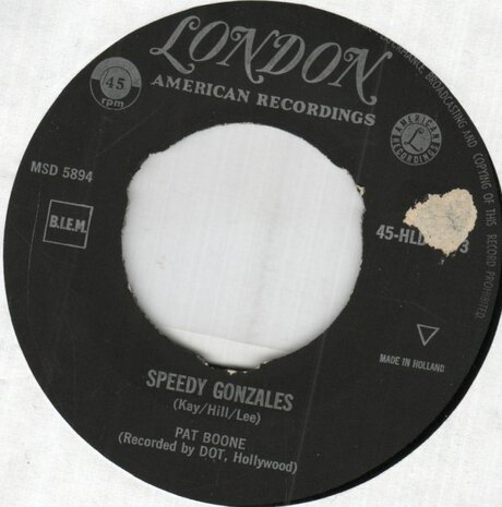 Pat Boone - Speedy Gonzales + The locket (Vinylsingle)