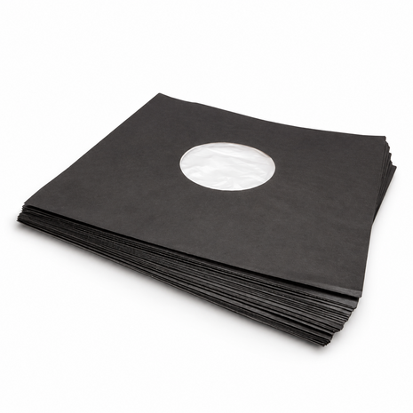 Binnenhoezen voor LP's (zwart met antistatische voering) - per 50 stuks