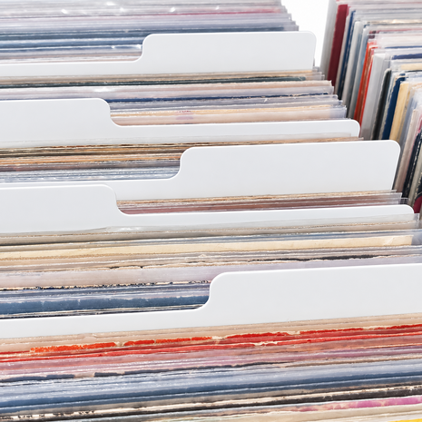 Vinylsingle Registers Wit Met Tab - per 20 STUKS