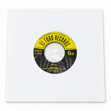 Wit Papieren Hoezen voor vinylsingles (cellophan voering) - per 100 stuks