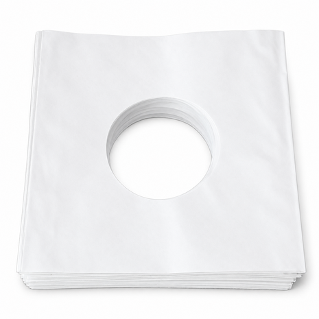 Wit Papieren Hoezen voor vinylsingles (Standaard) - per 100 stuks