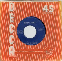 Billy Fury - Halfway to paradise + Last night was made for love (Vinylsingle)